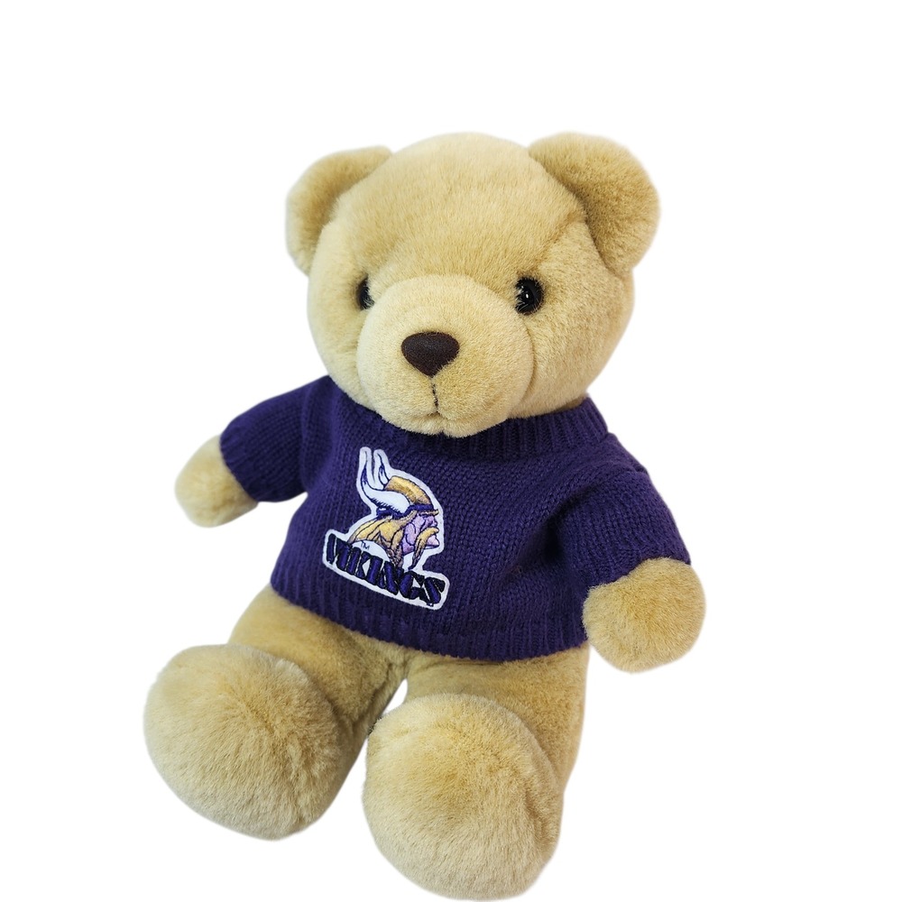 Hallmark Minnesota Vikings Teddy Bear NFL Plush‎ Purple Sweater 1995